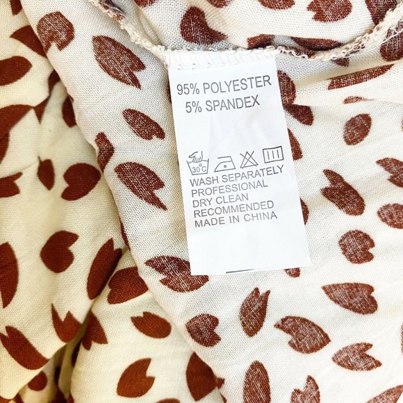 Coeur De Vague Women Ivory Casual Tie Neck Halter High Neck Printed Dress L - Picture 7 of 10